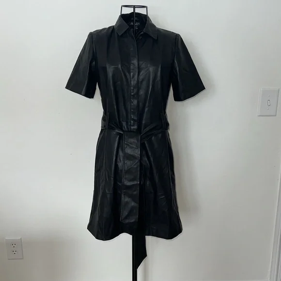 J. Crew Button-front faux-leather dress Size XXS - Picture 2 of 7